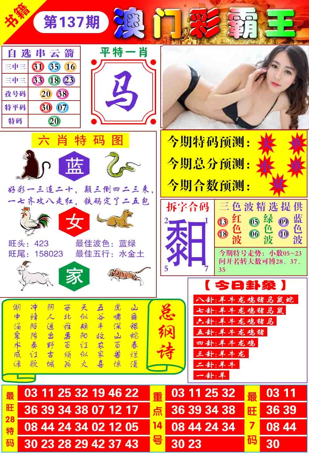2026137期彩霸王六肖预测